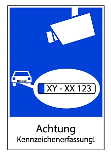 Symbol bei Betrieb von Kennzeichenerfassungssystemen