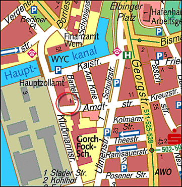 Stadtplanausschnitt Arndtstraße